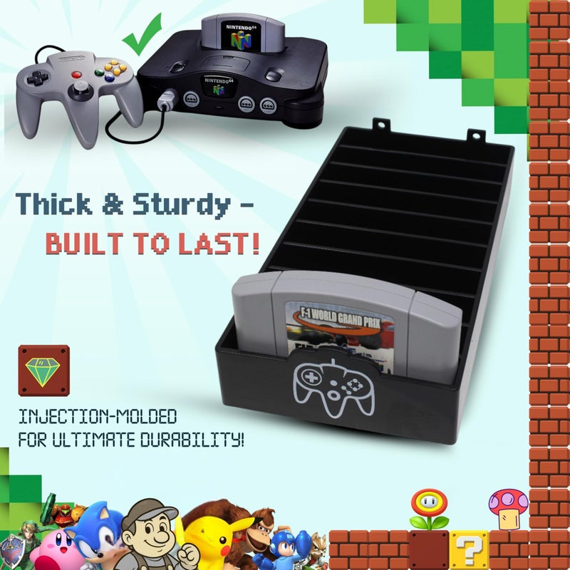 Skywin N64 Game Storage - Holder Fits and Organizes Cartridges - Simple and Stylish Design to Show Off Your Game Collection (2 Pack) - Image 4